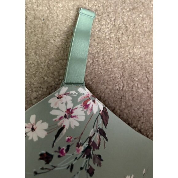 Cacique 40 DDD BRA Green Floral Lightly Lined T-Shirt No Wire LANE Bryant - Picture 3 of 7